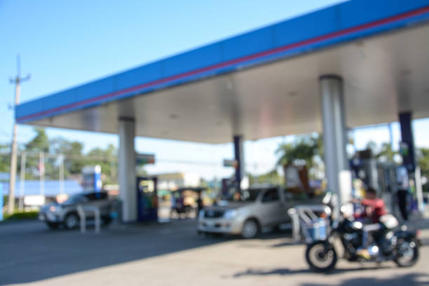istock blurred Image of gas station. 686702282
