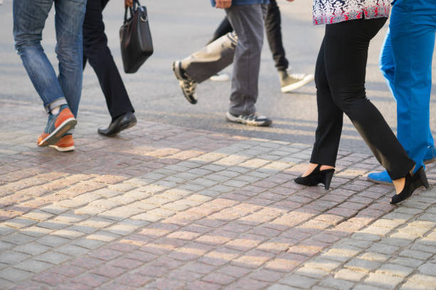 istock people are moving road. go on the pavement 686702976