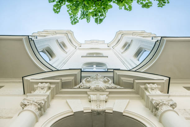 beautiful old residential building facade