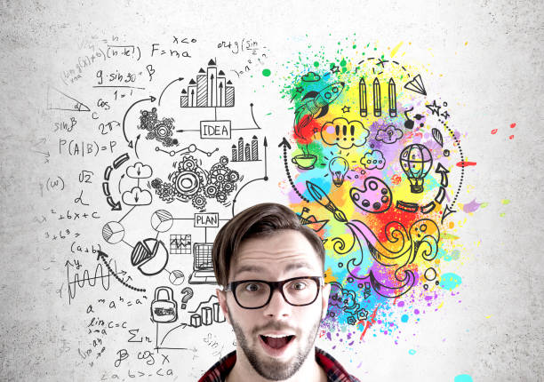 istock Excited man in glasses and creative idea 686724110