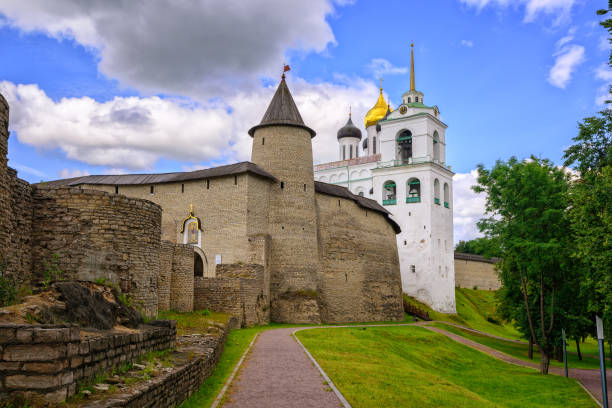 istock The Pskov Kremlin with Trinity Church, Russia 686731000