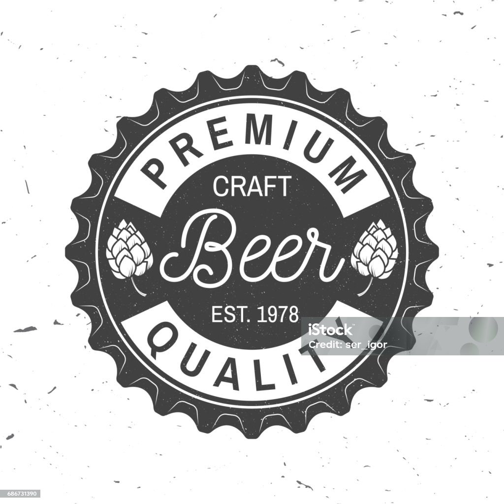 Vintage design for bar, pub and restaurant business Craft Beer badge. Vector illustration. Vintage design for bar, pub and restaurant business. Coaster for beer. Beer - Alcohol stock vector