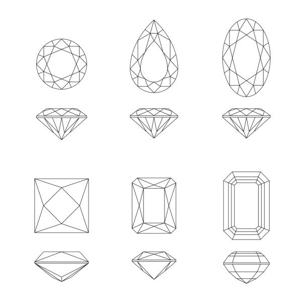 ダイヤモンドと宝石の形。 - pear shape点のイラスト素材／クリップアート素材／マンガ素材／アイコン素材