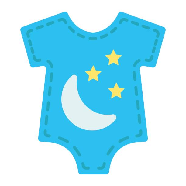 illustrazioni stock, clip art, cartoni animati e icone di tendenza di icona piatta baby romper, vestiti per bambini e bambini, grafica vettoriale, un motivo solido colorato su sfondo bianco, eps 10. - body shape