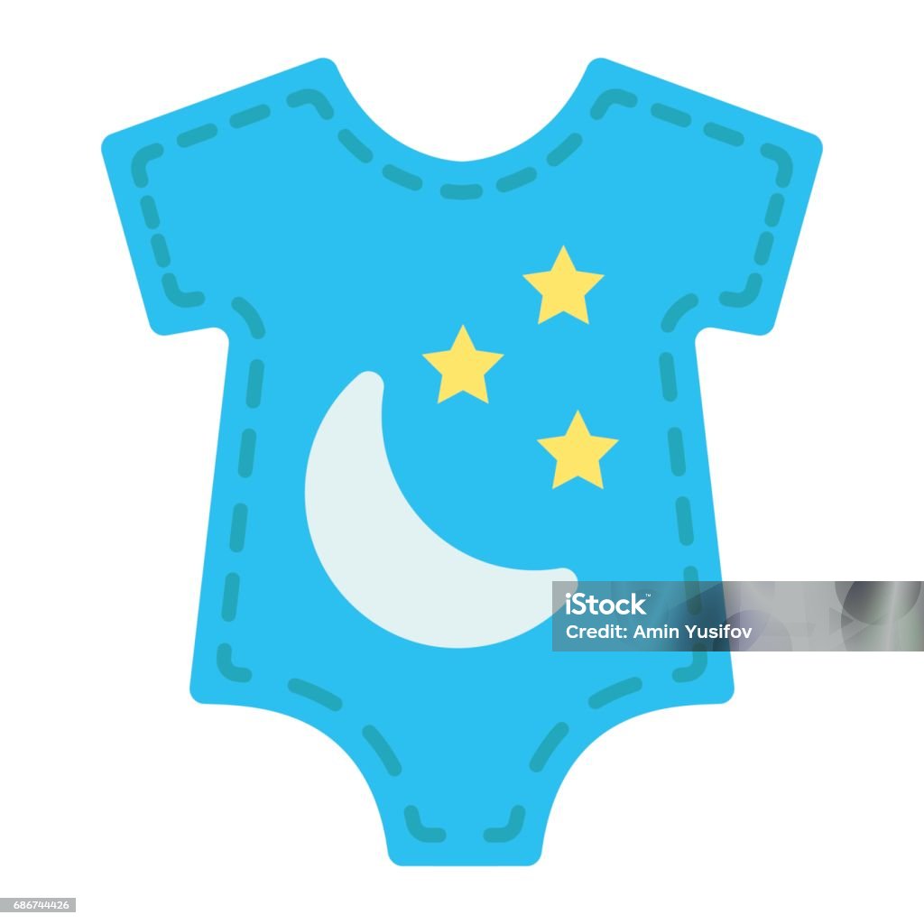 Baby romper flat icon, baby clothes and kid, vector graphics, a colorful solid pattern on a white background, eps 10. Infant Bodysuit stock vector