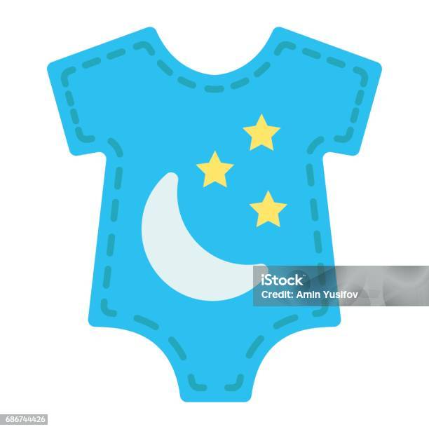 Baby Romper Flat Icon Baby Clothes And Kid Vector Graphics A Colorful Solid Pattern On A White Background Eps 10 Stock Illustration - Download Image Now