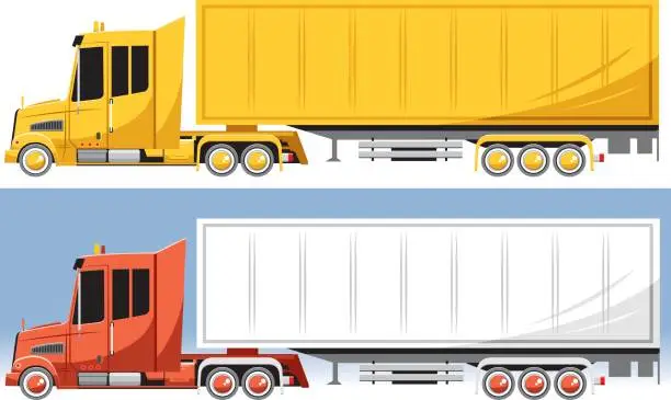 Vector illustration of Semi trucks