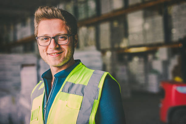 istock Portrait of industry manual worker in warehouse 686776442