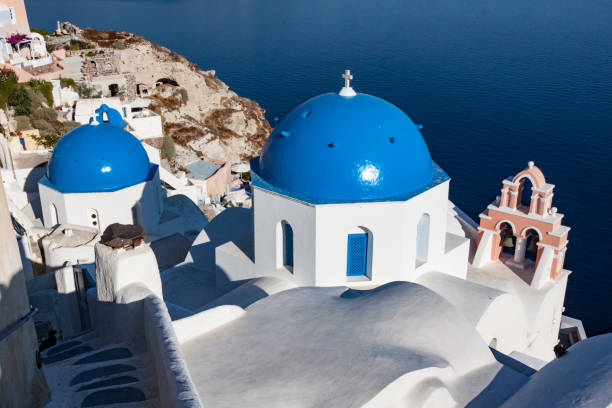 istock Orthodox Churches Oia Village Santorini Greece 686777522