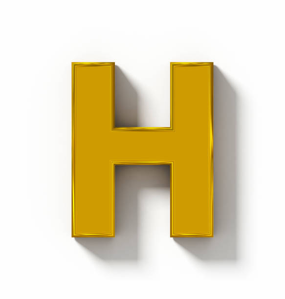 60+ Alphabet H Design Letter On Gold Metal Texture Stock Photos ...
