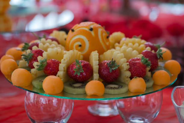 istock Different fresh fruits on birthday buffet table 686795538