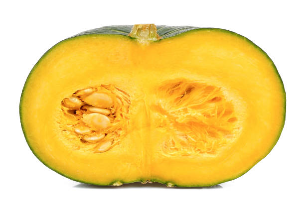 istock Half of pumpkin isolated on white background 686827700