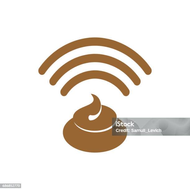 Wifi Shit Wifi Turd Bullshit Wireless Communication Bad Connection Button Stock Illustration - Download Image Now