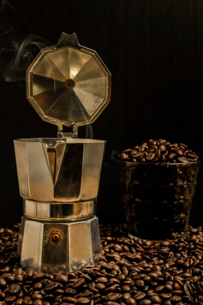 istock Hot coffee roasted with moka pot. 686855946