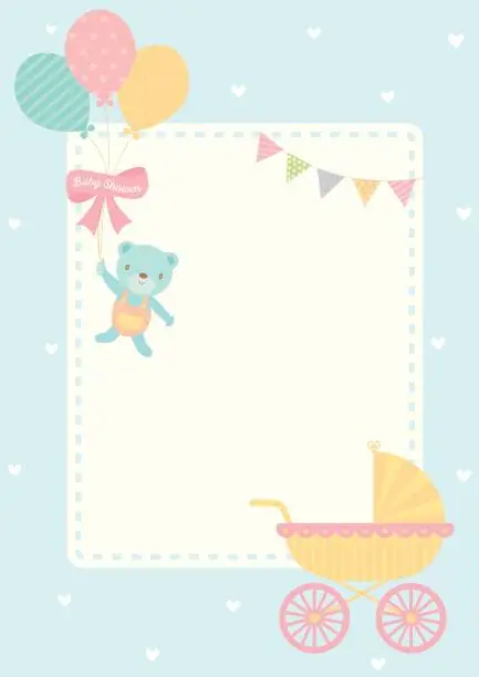 Vector illustration of baby shower template