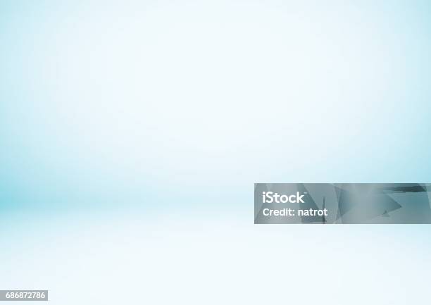 Empty Blue Studio Room Used As Background For Display Your Products Stock Illustration - Download Image Now