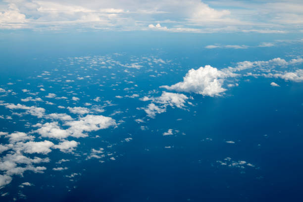 istock Top view Clouds and sky as seen through window of an aircraft 686873482