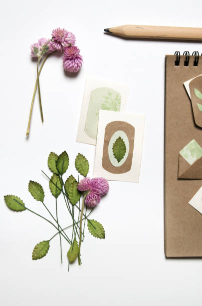 istock Craft paper sketch-book with flowers 686878824