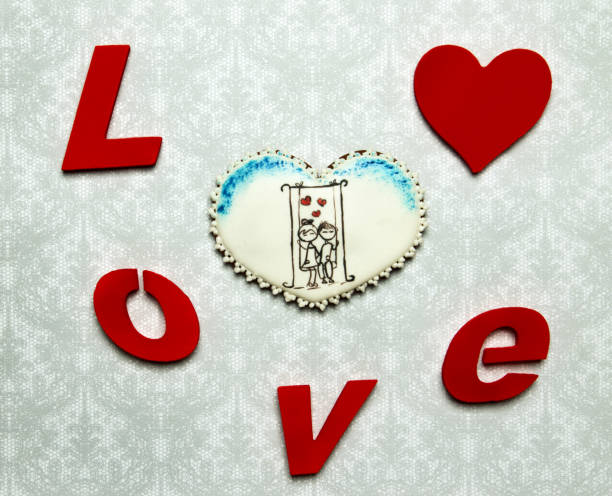 istock Valentine gifts. Gingerbread hearts with 686879168