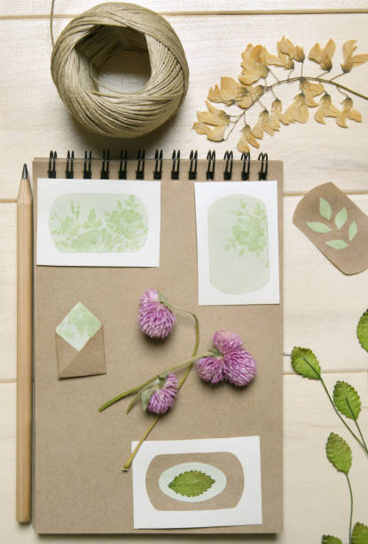 istock Craft paper sketch-book with flowers 686879240