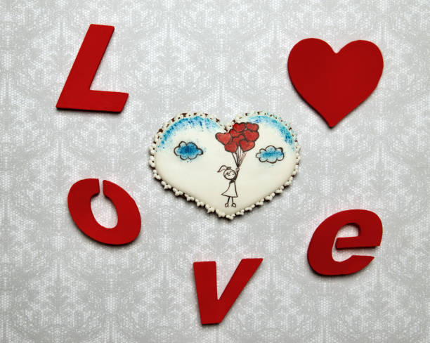 istock Valentine gifts. Gingerbread hearts with 686879310