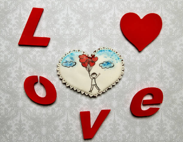 istock Valentine gifts. Gingerbread hearts with 686879356