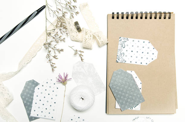istock Label stickers on craft paper 686879482