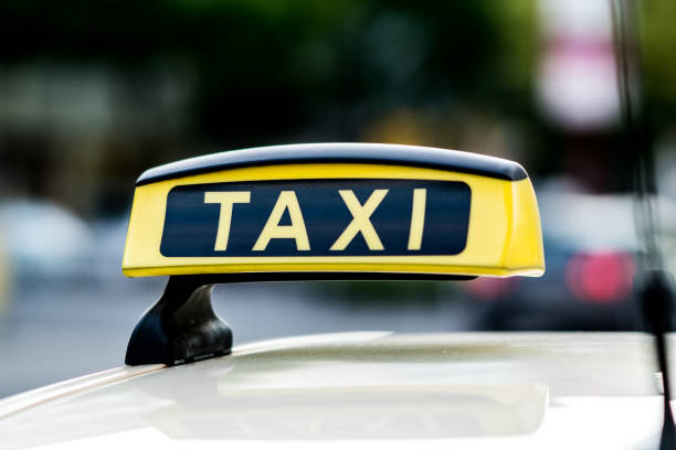 istock German taxi sign. Selective focus 686892638