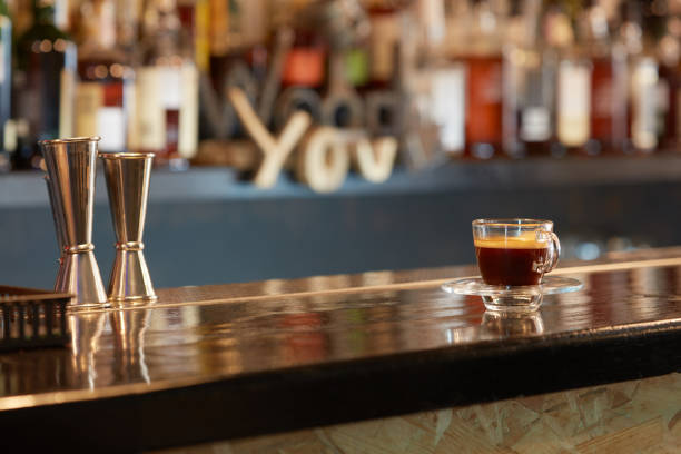 istock Cup of coffee on bar counter 686895920