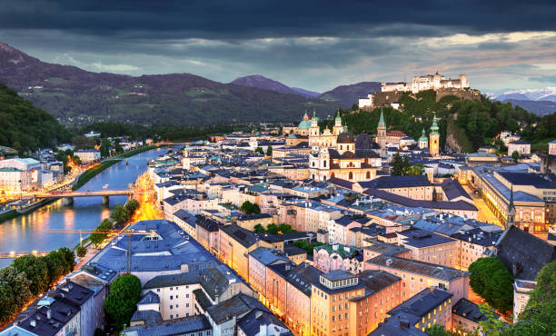 istock Salzburg skyline at night, Austria 686918318