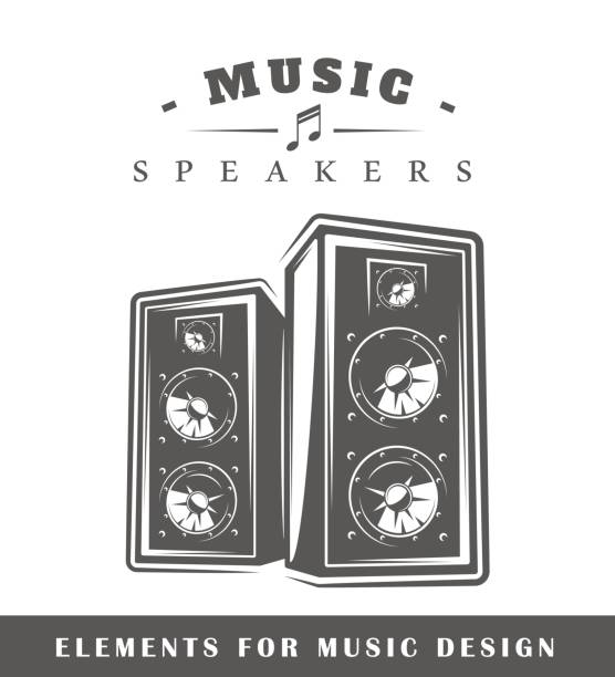 Professional music speaker Professional music speaker isolated on white background. Elements for design. Vector illustration music speaker logo stock illustrations