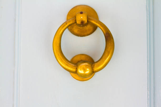 istock Malta: Brass Door Knocker on White-Gray Door (Close-Up) 686924968