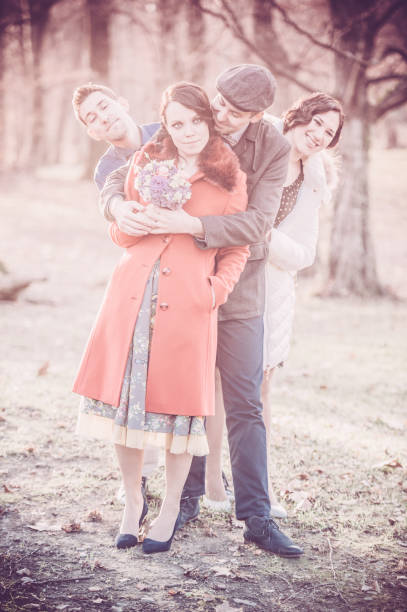 istock Happy Couple with Friends on Wedding Day 686925276