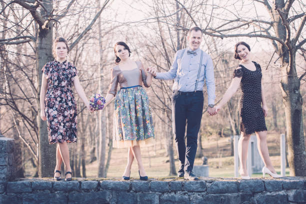 istock Happy Couple with Friends on Wedding Day 686925330