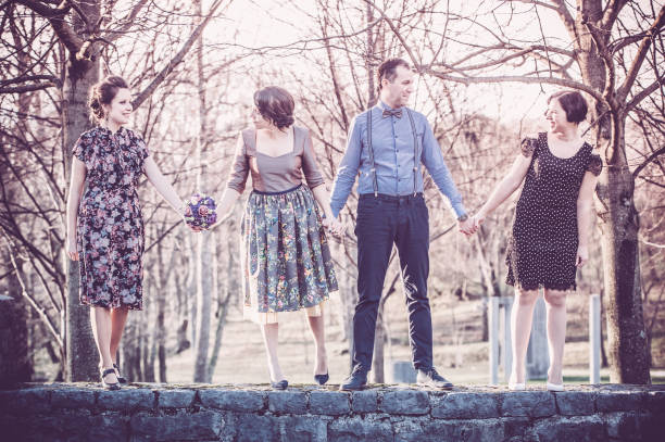 istock Happy Couple with Friends on Wedding Day 686925334