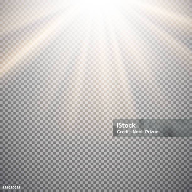 Light Effect On A Checkered Background Stock Photo - Download Image Now - Sunbeam, Transparent, Lens Flare