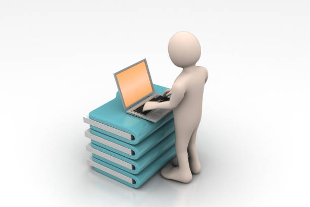 istock person with a laptop on file folders 686931664