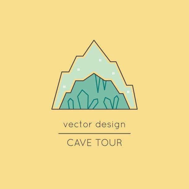 ilustrações, clipart, desenhos animados e ícones de ícone de linha da caverna - stalactite