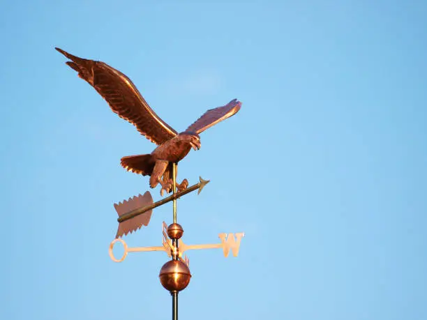 Photo of Copper Eagle weathervane on a Sunny Day
