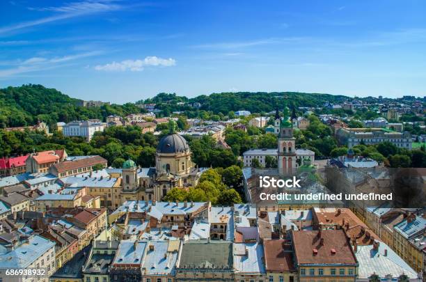 Lviv Panorama Stock Photo - Download Image Now - Castle, Cityscape, Europe