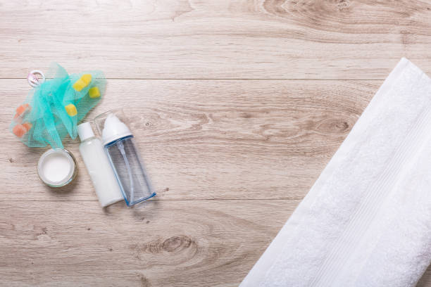istock Cosmetics on a wooden background 686952372