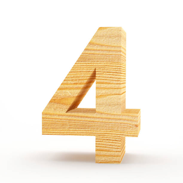 istock Wooden number 4 686952778