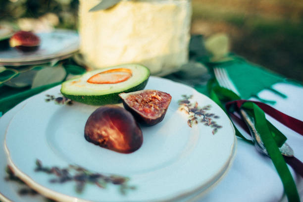 Delicious wedding  cake with figs