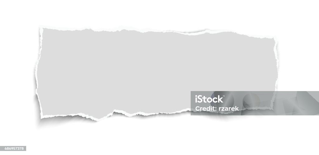 Piece of white vector torn paper. List stock vector