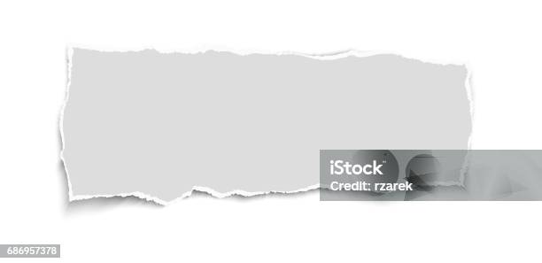 Piece Of White Vector Torn Paper Stock Illustration - Download Image Now - List, Business, Newspaper