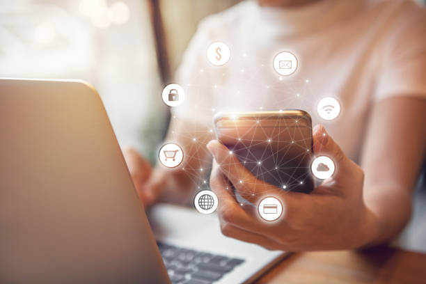 istock Woman hand using mobile payments online shopping 686957670