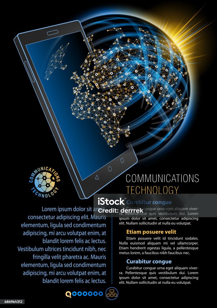 Technology In Communication Smart Phone Communications Technology Stock Illustration - Download ...