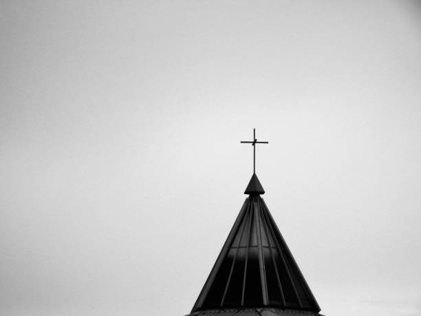istock Church Steeple Black and White 686964748
