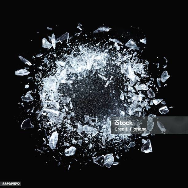 Crystal Sphere Exploding Stock Photo - Download Image Now - Ice, Exploding, Breaking