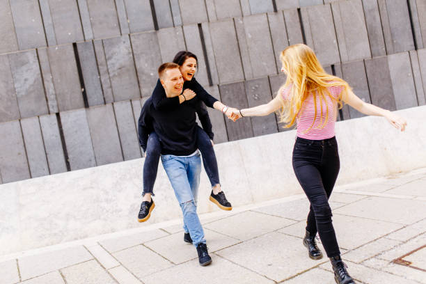 istock Group of young people having fun outdoors 686975188